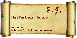 Helfenbein Gyula névjegykártya